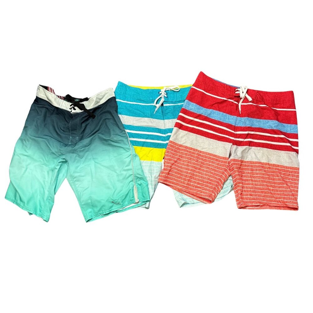 Set of THREE men's swim board shorts/trunks | All size 34